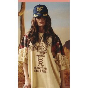 NWT Sabbi Nellies Ranch Checkered Western Fringe Tee Shirt Medium/M
